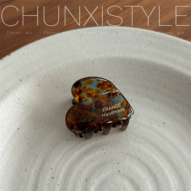 醋酸愛心造型髮爪 法式髮夾