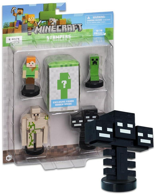 라이선스 Mine Craft 셀프 잉크 스탬퍼 | 디럭스 컬렉터 세트 - 게임 시그니처 스타일 마인크래프트 캐릭터 6.4cm2.5인치 높이 5팩 에디션 아이언 골렘 모음 15, 라이선스 Mine Craft 셀프 잉크 스탬퍼 | 디럭