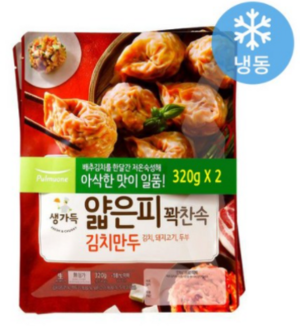 풀무원 얇은피꽉찬속 김치만두, 640g, 1개