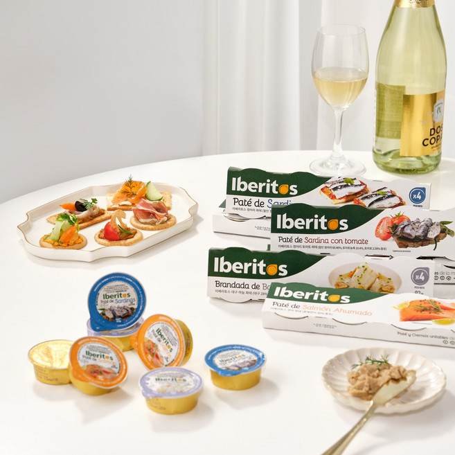 이베리토스 포션 피쉬 스프레드 2종 (연어파테 대구 마늘 브란다테), 대구 마늘 스프레드, 23g, 4개