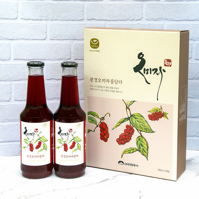 문경 오미자 원액 700ml 2병 선물용 답례품, 1개, 2개입