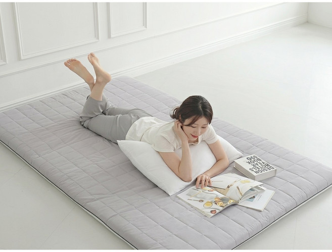 더블레인보우 탄탄한 국산 매트리스 허리에 좋은 수면 매트 바닥 토퍼 요매트, 5cm, 그레이