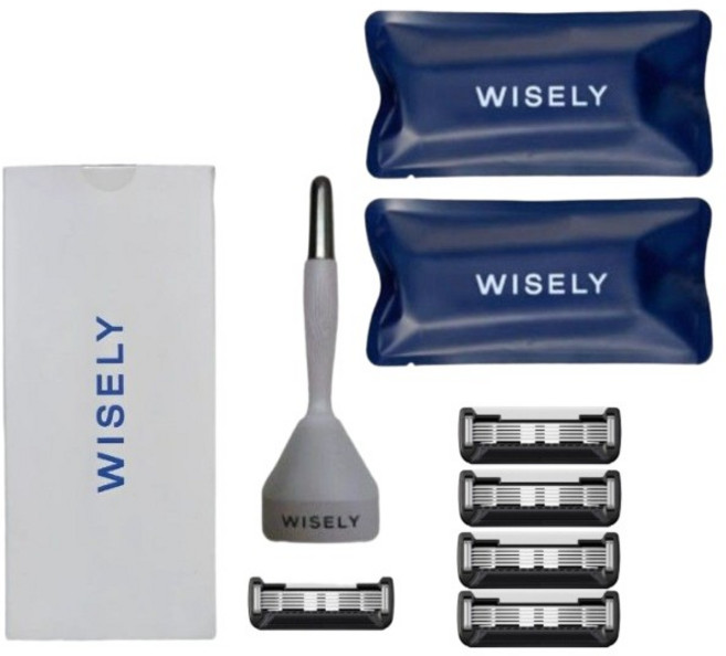 와이즐리 면도기 PRO면도날9개 거치대 세트, 슬레이트그레이+PRO면도날, 1개