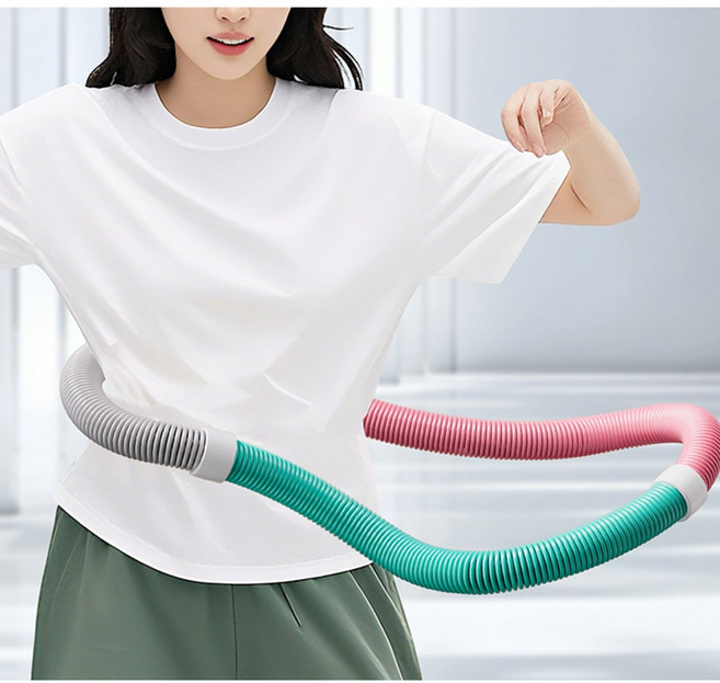 뱃살쏙 미니 스윙핏 스프링 훌라후프 용수철 다이어트 홈트 라이트 1000g, 1개, 핑크그레이그린, 1kg