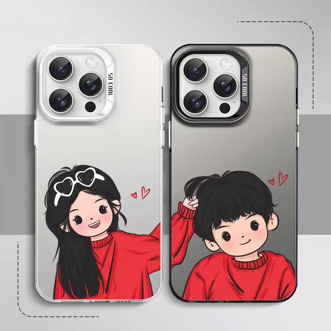 개아냥 머리끄덩이 커플케이스 아이폰 변색방지 휴대폰 케이스