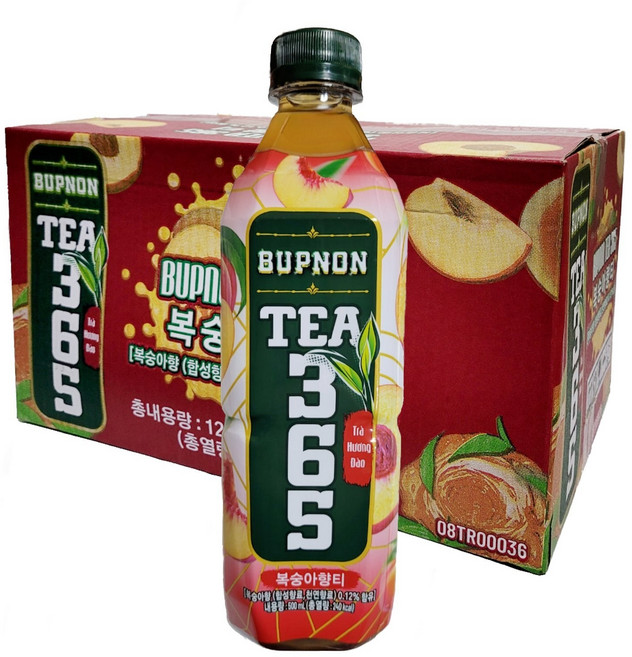 베트남 BUPNON TEA 복숭아향, 24개, 500ml