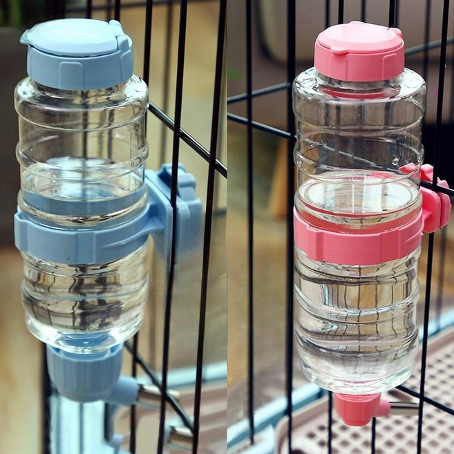 대형견 물통 자동급수 걸이형 워터디스펜서 애완견, 1개, 연분홍 1300ml