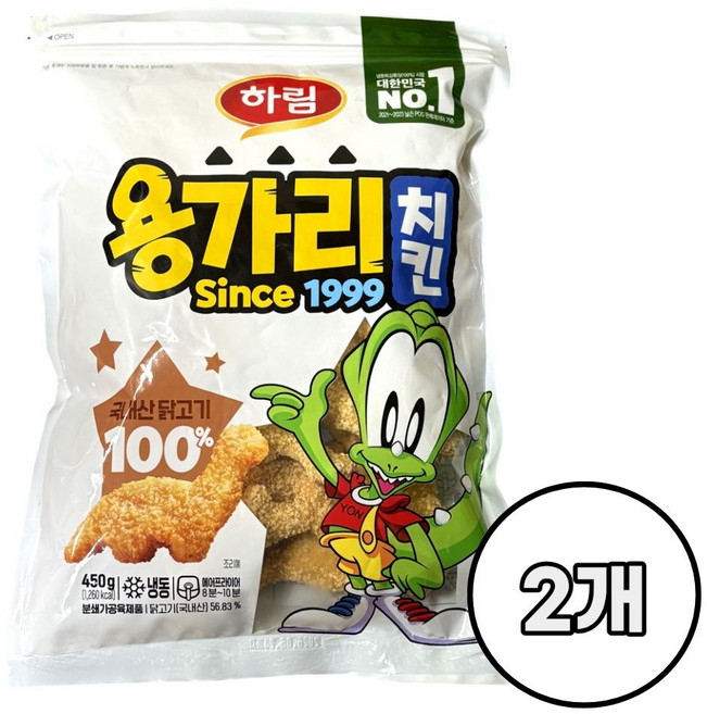 하림 용가리치킨 /냉동 간식 반찬, 450g, 2개