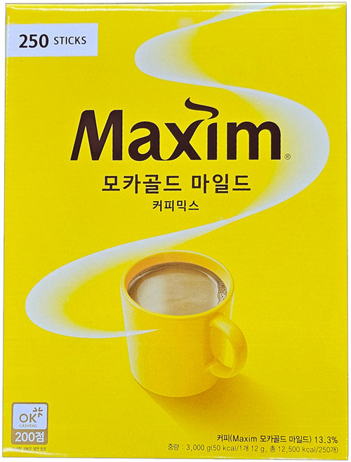 동서식품 맥심 모카 골드 마일드 180 / 250 / 400개입, 1박스, 250개입, 12g