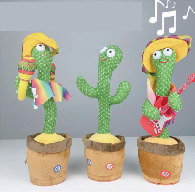 말하는 선인장 장난감 말따라하는 인형 춤추는 장난감 따라쟁이인형, 1개