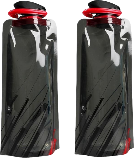 등산 아웃도어 접이식 물병 휴대용 스포츠 물병 700ml, 블랙, 2개