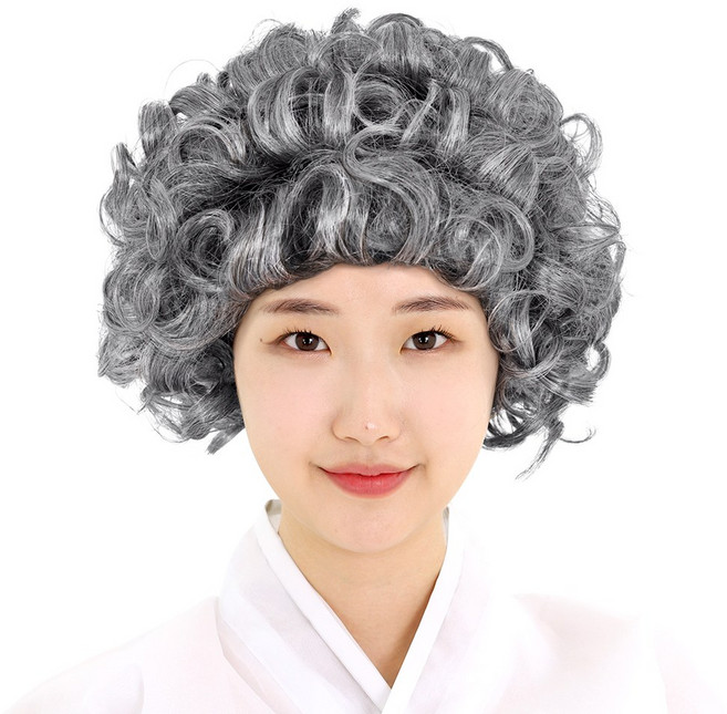 파티가발 할머니뽀글이가발 파티소품 분장 wig, 단품