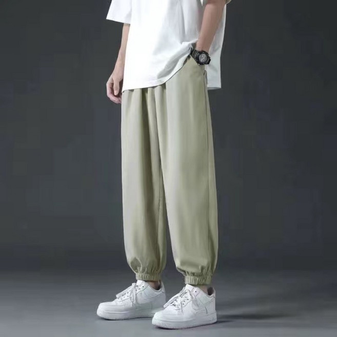 夏季薄款冰絲直筒寬褲