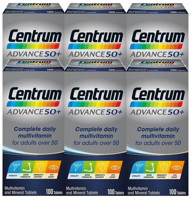 센트룸 어드밴스 50+ 비타민 100정, 6개