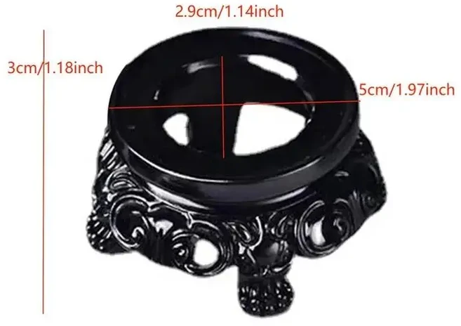 쿠쿠스토어 블랙 데스크탑 장식 고정 좌석 중공 홈 크리스탈 볼 기본 구 받침대 디스플레이 스탠드 글로브, 02 7-8CM, 1개