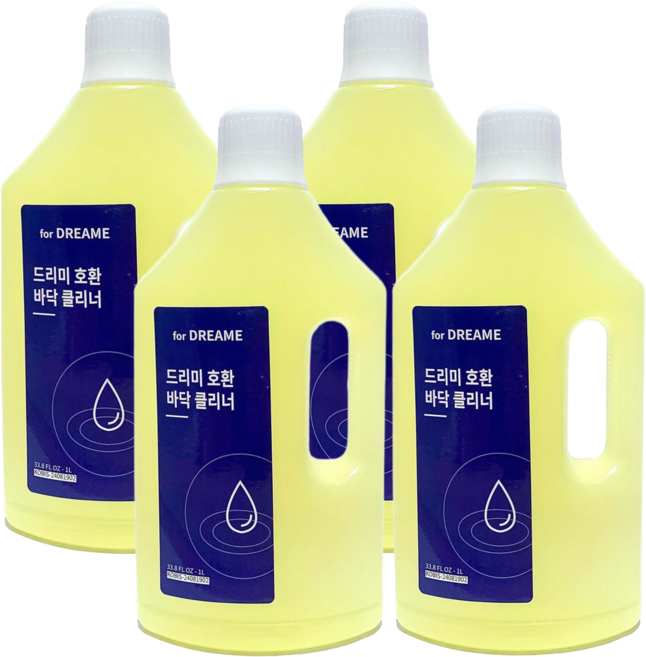 드리미 로봇청소기 전용 세제 클리너 소모품 호환 1L, 4개, 드림클리너