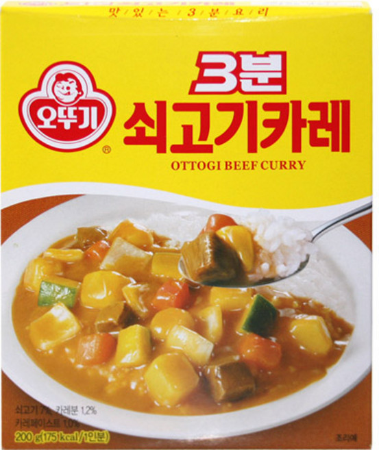 오뚜기3분 쇠고기카레, 200g, 1개