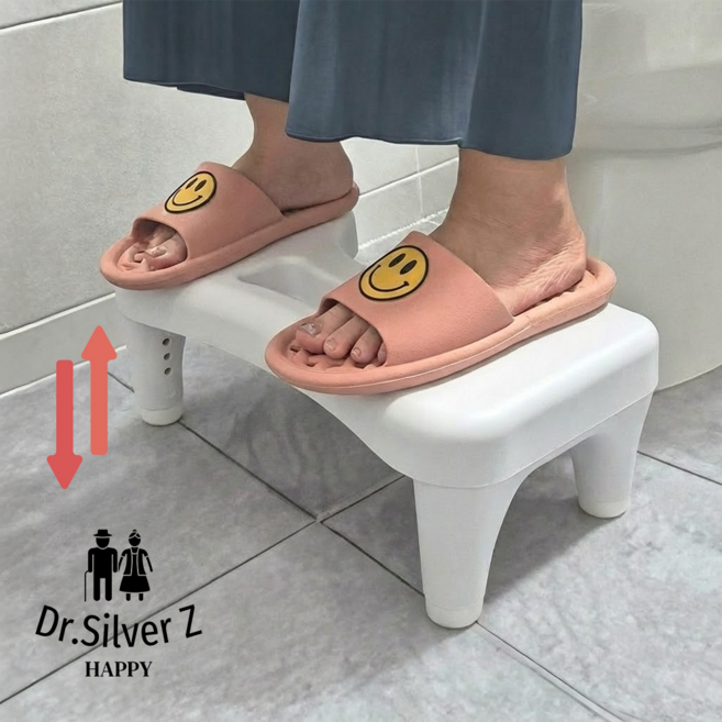 닥터실버존 욕실 변기 발판 발받침대 높이조절 쾌변 변비, 화이트