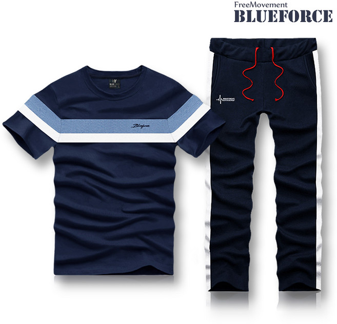 블루포스 남여공용 트시드 반팔티 트레이닝 세트 반팔 긴바지 셋트 남자츄리닝 운동복 셑트