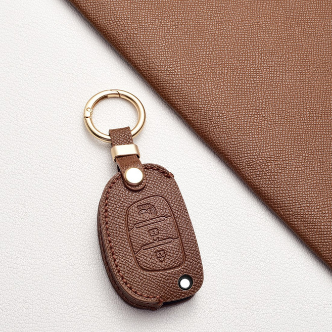 현대차 핸드그립 키케이스 - 방스크래치 내마모 / 베르나 액센트 카렌스 쏘렌토 투싼 싼타페 엘란트라 제네시스 아슬란 등 호환, 현대 Z3b 타입(3버튼), 카푸치노