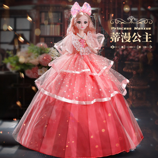 Princess Manxue 芭比娃娃套裝 公主婚紗, 蒂漫公主禮盒標準禮包3 共10衣服, 1個