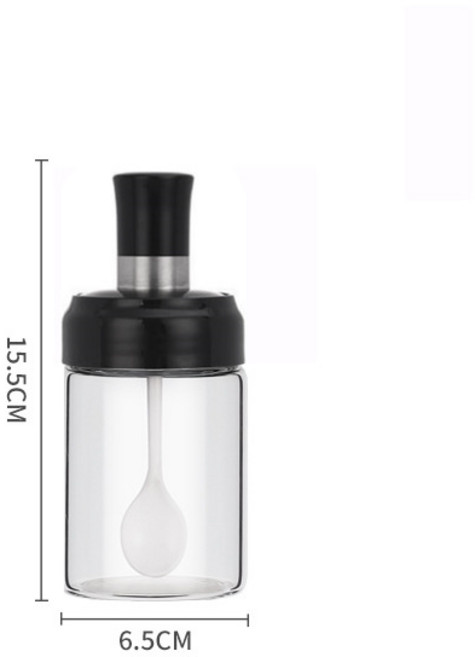 DFMEI.양념통.Seasoning can.--주방용품 호텔 방습양념병 스푼 뚜껑 일체형 밀폐 염통양념병꿀양념병양념병, DFMEI평범한 잔치, 1개