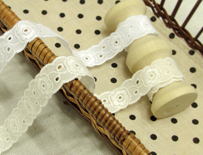 릴리패브릭 면레이스 꽃잎줄기테이프 (501158), 화이트, 1개