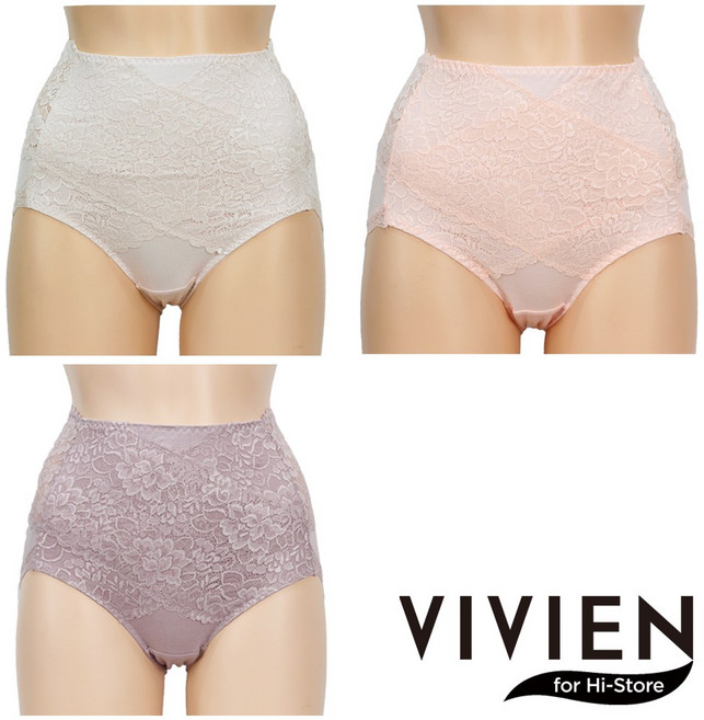 비비안 HISTORE 빅사이즈 복부보정 소프트 보정 레이스 노라인 맥시팬티 2매입 세트