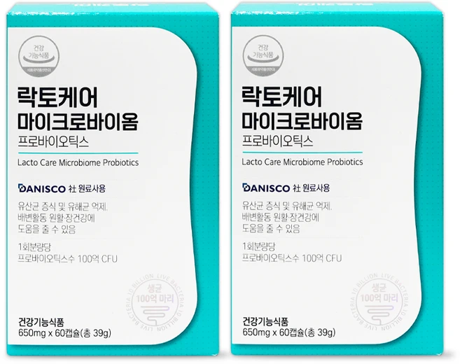 락토케어 마이크로바이옴 프로바이오틱스(60캡슐), 60정, 2개 - 쿠팡