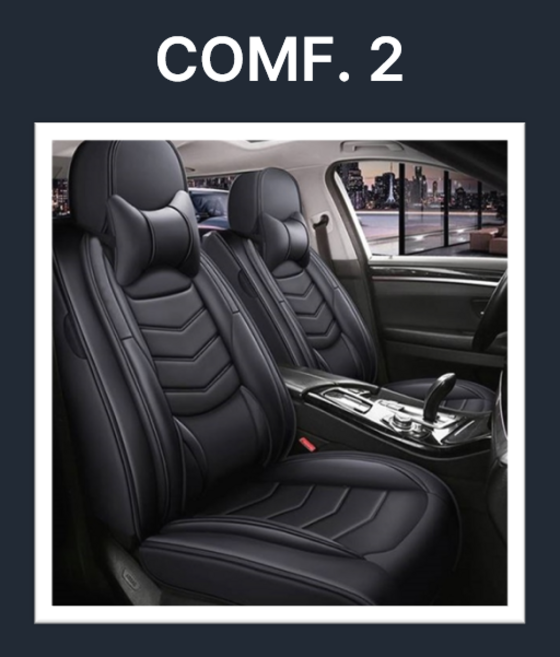 보르미모터스 ComF. 2 자동차 가죽 시트 커버 교체 차량 카 시트 보호 세트 풀커버 블랙 브라운 레드 화이트, ComF. 2 블랙(운전석조수석뒷좌석세트), 1세트
