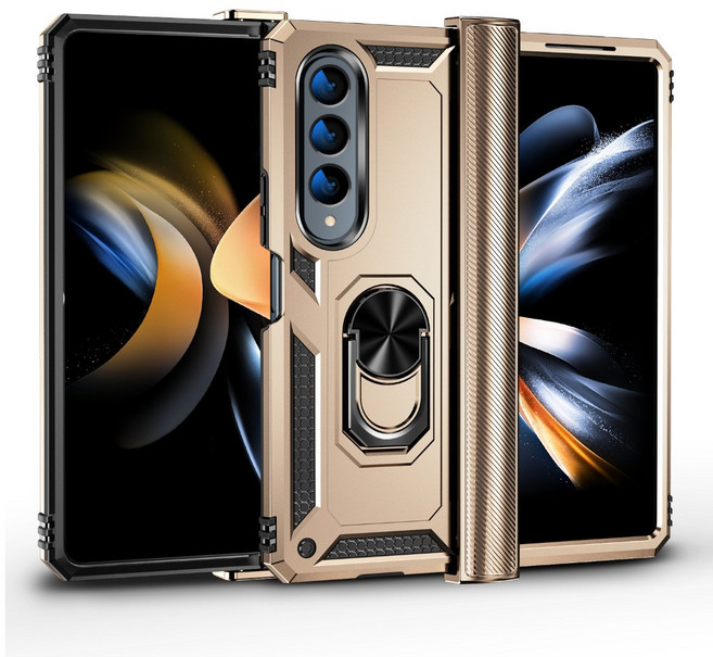 Z폴드4 세이프 힌지보호 메탈범퍼케이스 링거치대