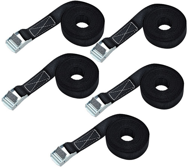 비전 캠버클 화물바 스트랩 25mm x 2M 블랙 5개