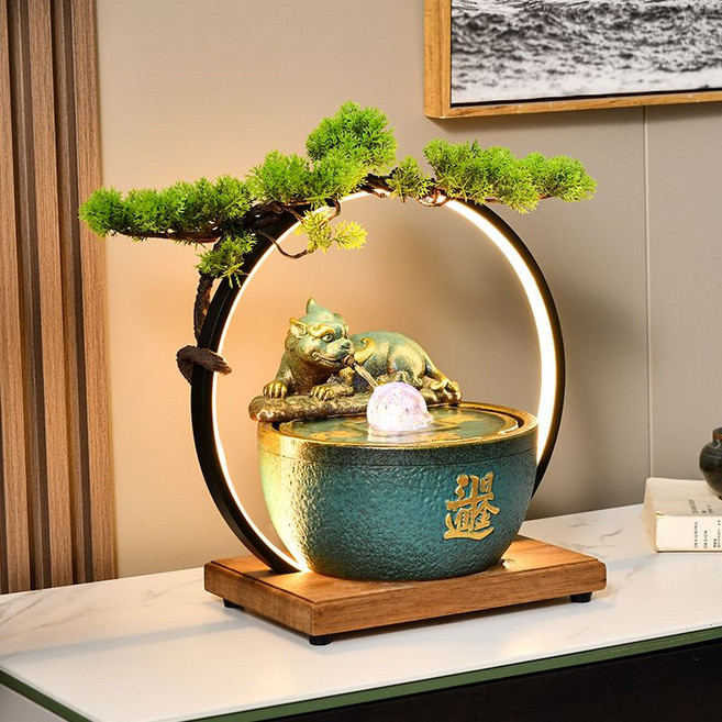 聚寶盆 貔貅流水擺件 招財流水盆 居家風水擺飾, 流水擺件+循環水