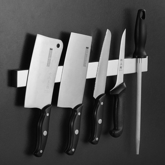 마그네틱 수납 바 자석 칼걸이 공구걸이 스테인레스 무타공 스텐 거치대 무타공 실버30, 1개