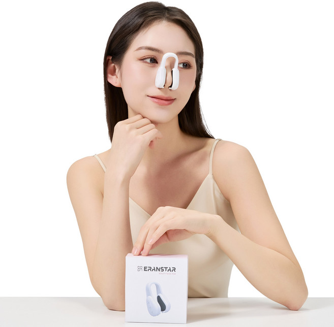 ERANSTAR EMS 고주파 코 교정기 콧볼 마사지기 축소기 TYPE-C 충전식, 화이트, Y10