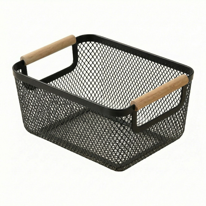 다용도 플라스틱 수납 바구니 주방 욕실 물빠짐 간식 소품 잡동사니 정리함, 3개, 흑색