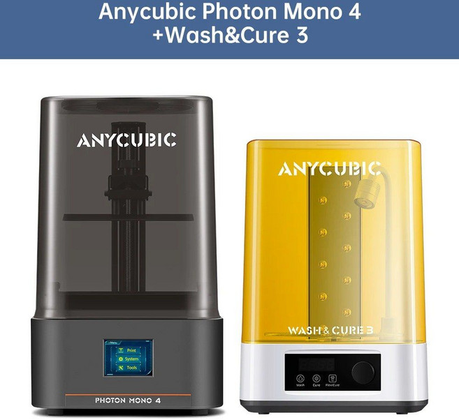 애니큐빅 포톤 모노4 3D 프린터 ANYCUBIC LCD 송진 고속 7인치 10K UV, 포톤 모노 4 + 워시 3