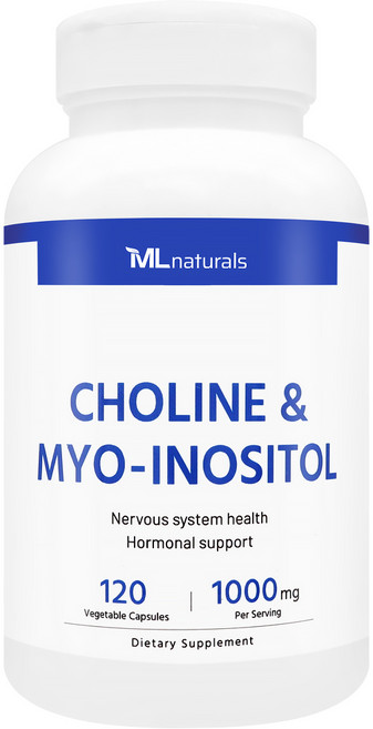 [미국빠른직구] 신제품 마이라이프 내추럴스 콜린 & 미오-이노시톨 1000mg, 1개, 120정
