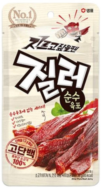 샘표 질러 순수 육포 30g 등산갈때 감칠맛 맥주안주 개별포장 아이간식 부모님간식, 1개