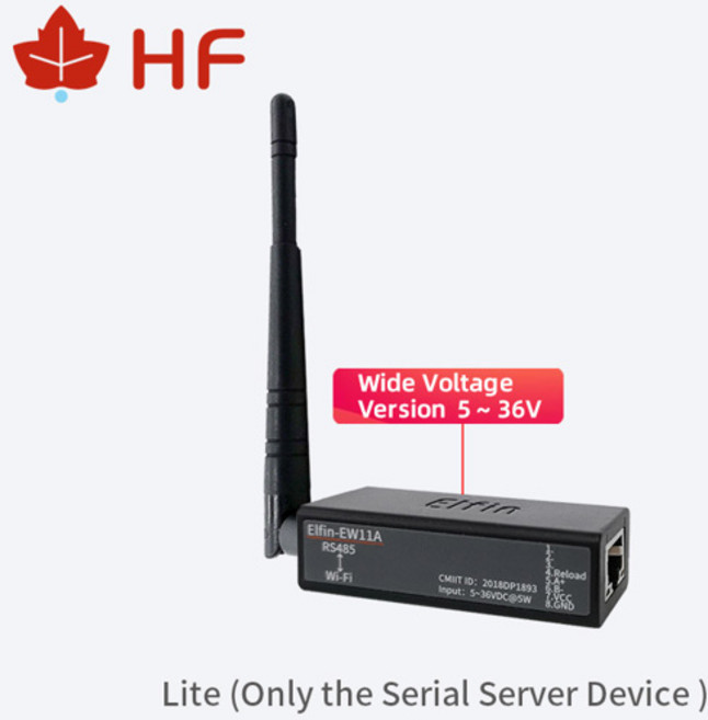 직렬 포트 RS485-WiFi 직렬 장치 서버 Elfin-EW11 지지대 TCPIP 텔넷 모드버스 TCP 프로토콜 IOT 데이터 전송 변환기, [09] no connector, 1개