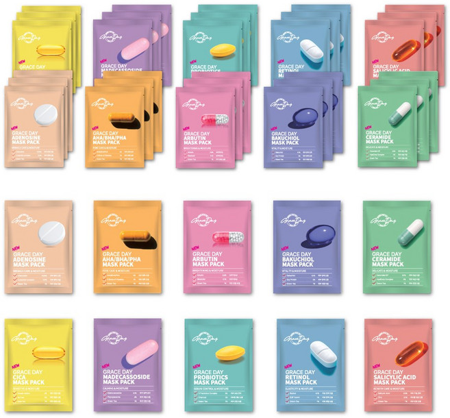그레이스데이 알약 마스크팩, 1개, 100개입