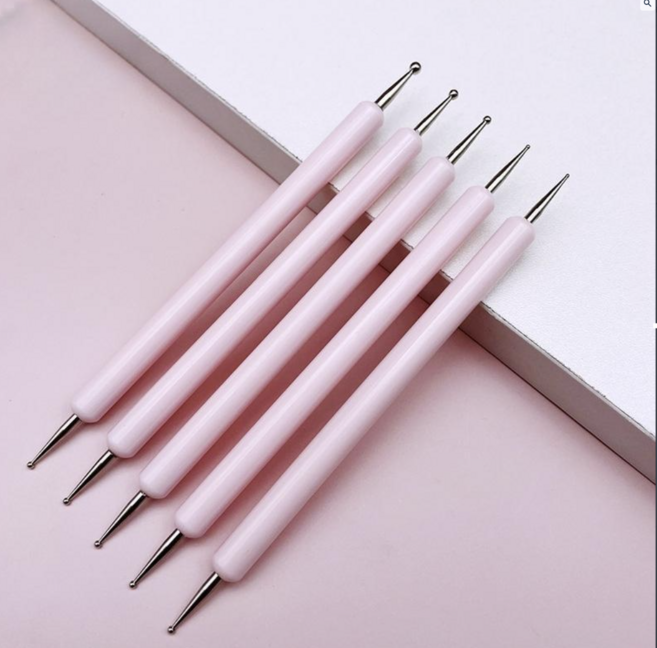 도트봉 대형 우드 네일 네일봉 네일아트, 핑크, 1개