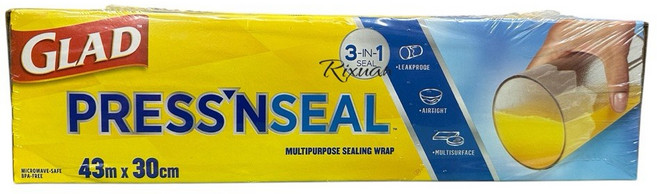 GLAD PRESS'N SEAL 強力保鮮膜 43m x 30cm, 1個, 43.4m