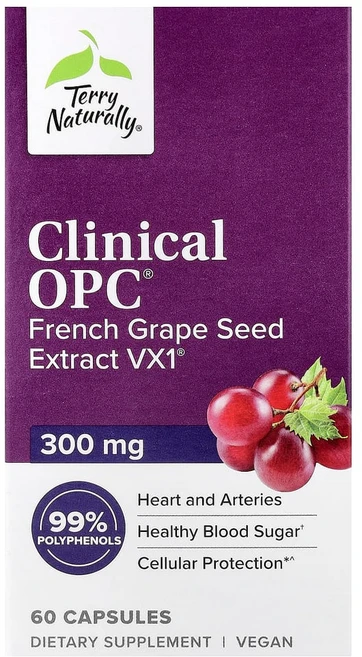 테리 내추럴리 클리니컬 OPC 포도씨 추출물 300mg 60캡슐, 기본, 1개, 60정 - 쿠팡