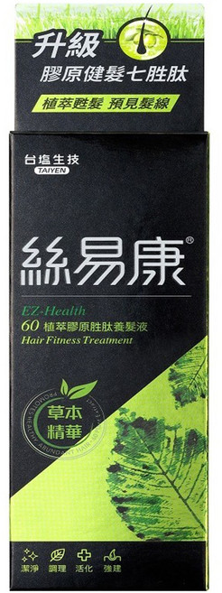 台鹽生技 絲易康植萃膠原胜肽養髮液 60植萃 膠原健髮 預見髮線, 60ml, 1件