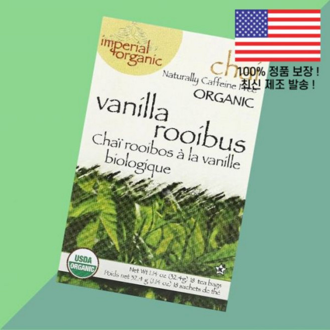 엉클 리의 차 임페리얼 바닐라 루이보스 차이 카페인 프리 티백 18개 1.14온스 32.4g Uncle Lee's Tea Imperial Organic Vanilla Rooib, 1