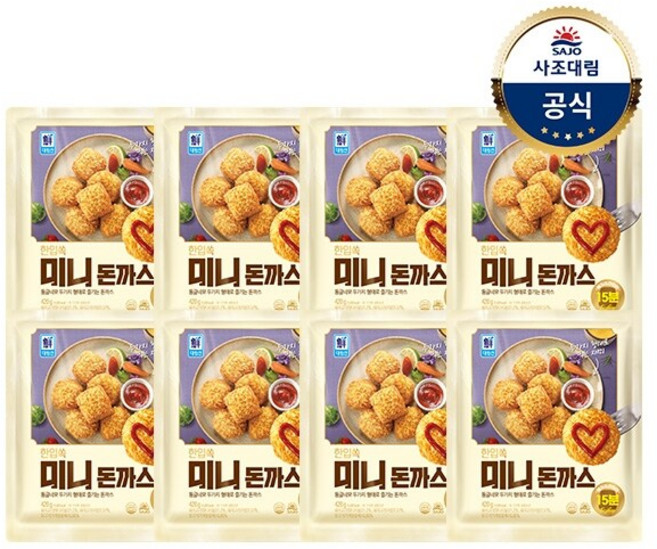 [대림냉동] 한입쏙 미니돈까스 420g x8개 /대용량, 8개
