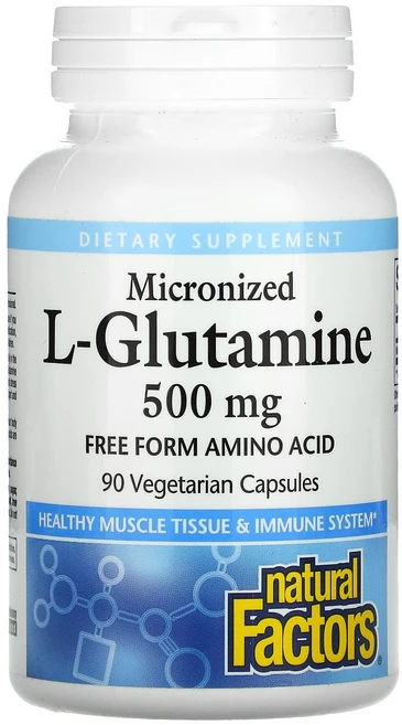 내추럴팩터스 Natural Factors 미분화 L 엘 글루타민 500mg 90베지캡슐 Glutamine 글루탐산 아미노산, 1개, 90정 - 쿠팡