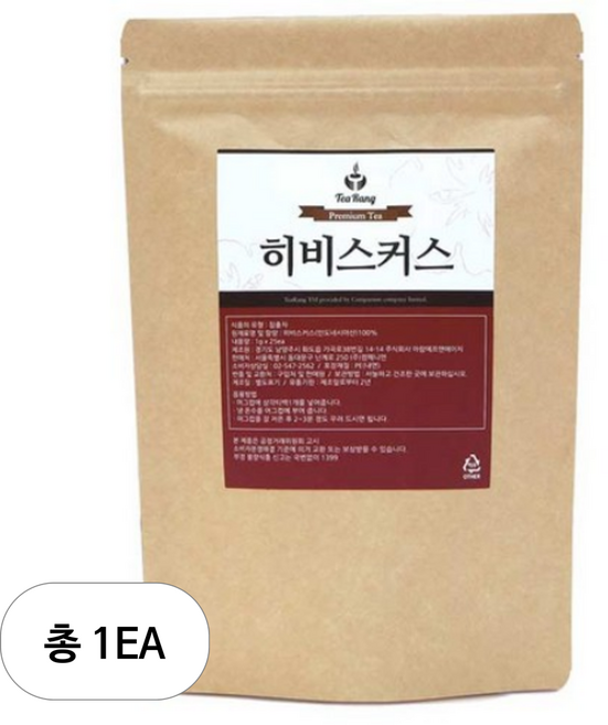 티랑 히비스커스 티백, 1g, 25개입, 1개