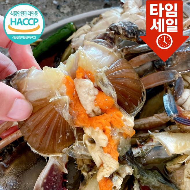[백화점납품] 특품 100% 알배기 국내산 연평도 암꽃게 HACCP인증, 1개, 1kg (3-5미)
